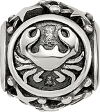 Sterling Silver Reflections Antiqued Zodiac Cancer Bead