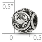Sterling Silver Reflections Antiqued Zodiac Cancer Bead