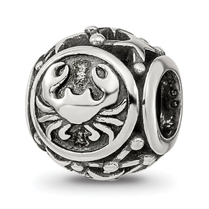 Reflection Beads Sterling Silver Antiqued Zodiac Cancer Bead - Sophia Jewelers