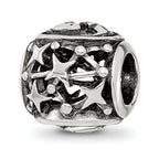 Sterling Silver Reflections Antiqued Zodiac Pisces Bead