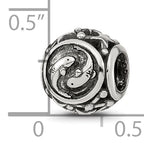 Sterling Silver Reflections Antiqued Zodiac Pisces Bead