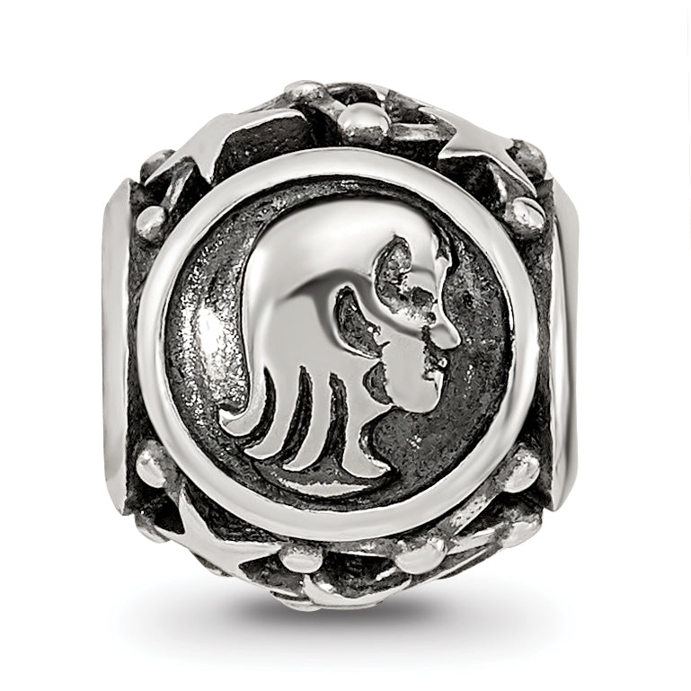 Sterling Silver Reflections Antiqued Zodiac Virgo Bead