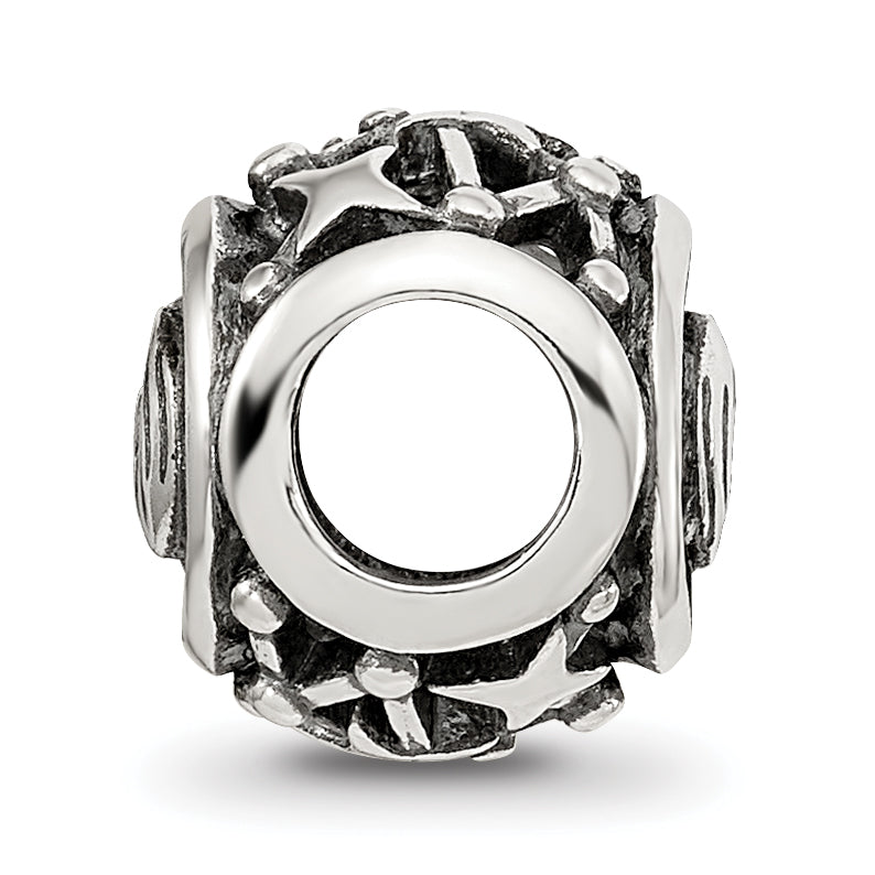 Sterling Silver Reflections Antiqued Zodiac Gemini Bead Secondary image