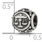 Sterling Silver Reflections Antiqued Zodiac Libra Bead