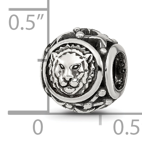 Sterling Silver Reflections Antiqued Zodiac Leo Bead