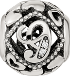 Sterling Silver Reflections CZ Letter G Bead