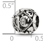 Sterling Silver Reflections CZ Letter H Bead