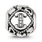 Sterling Silver Reflections CZ Letter I Bead