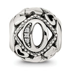 Sterling Silver Reflections CZ Letter O Bead