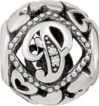 Sterling Silver Reflections CZ Letter P Bead