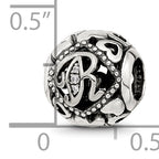 Sterling Silver Reflections CZ Letter R Bead