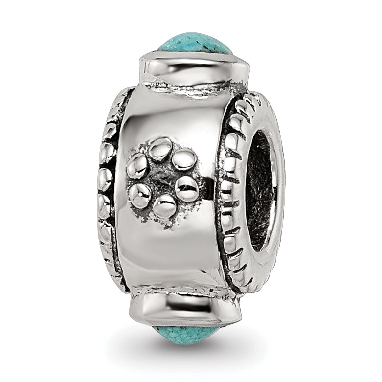 Sterling Silver Reflections Turquoise Bead