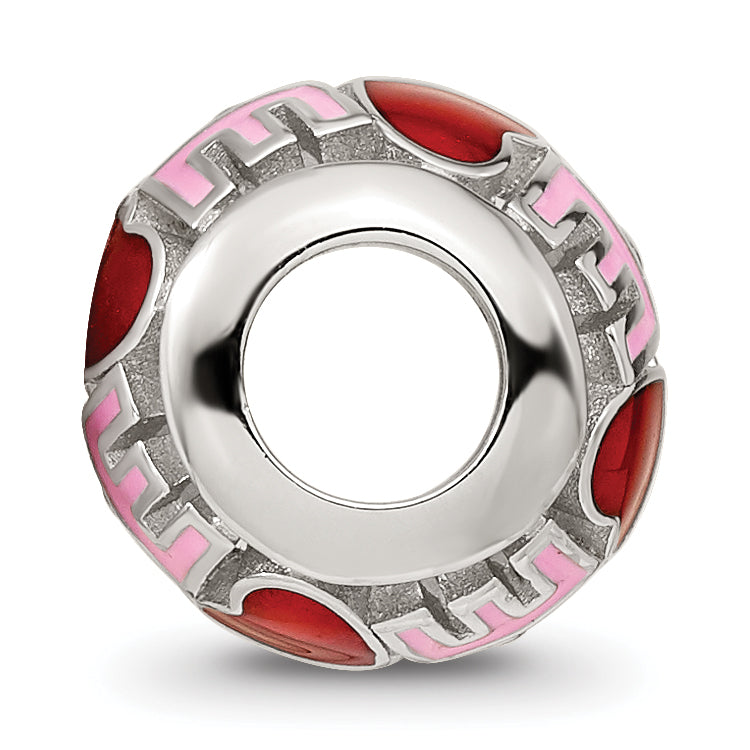 Sterling Silver Reflections Rhodium-plated Enameled Love Bead Secondary image