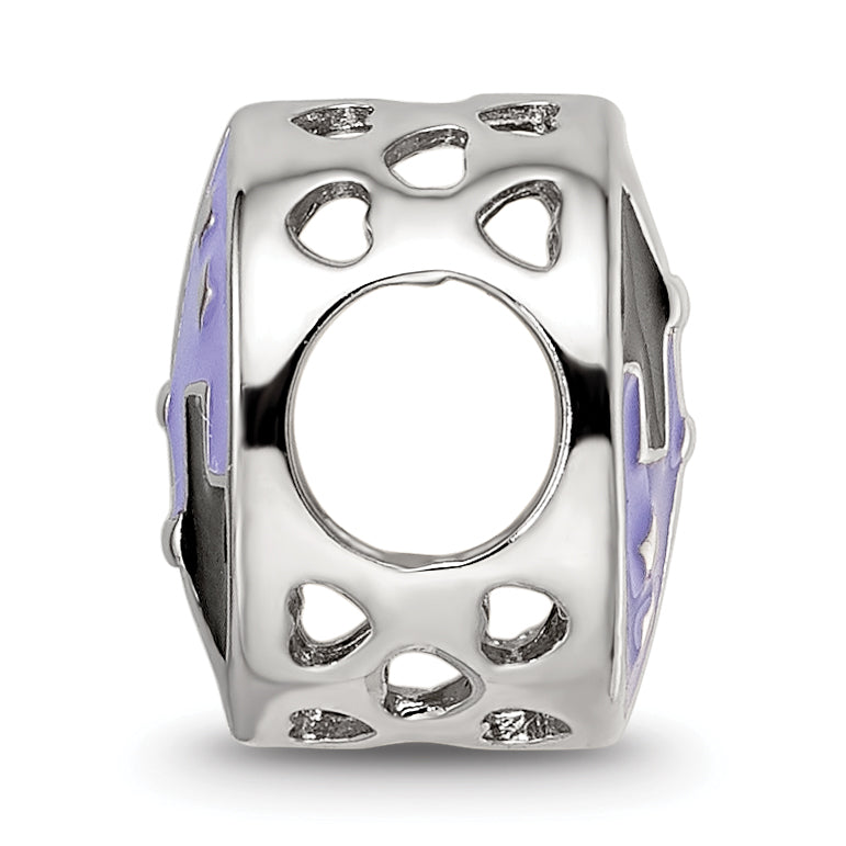 Sterling Silver Reflections Rhodium-plated CZ Eiffel Tower Scene Bead Secondary image