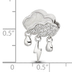 Sterling Silver Reflections Rhod-plated CZ Enamel Storm Cloud Bead