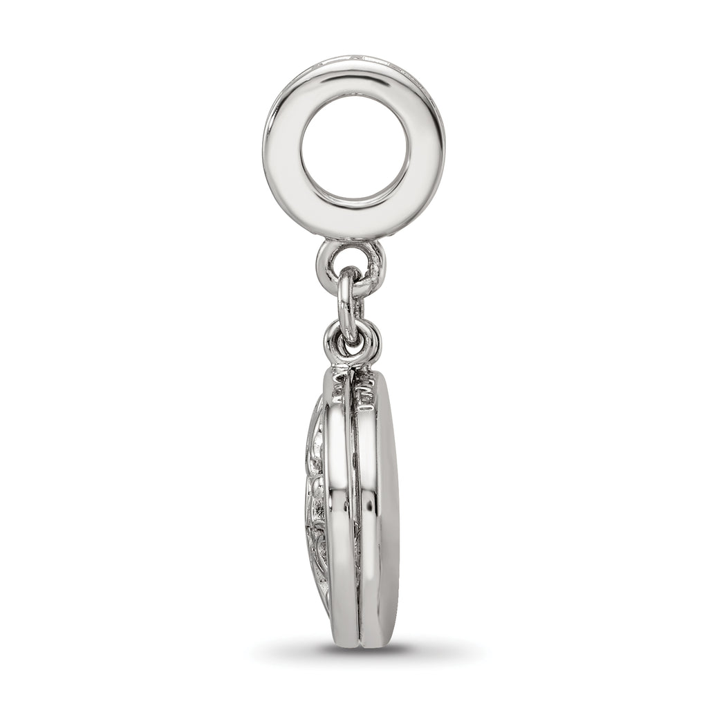 Sterling Silver Reflections Rhodium-plated Enamel CZ Sea Life Dangle Bead