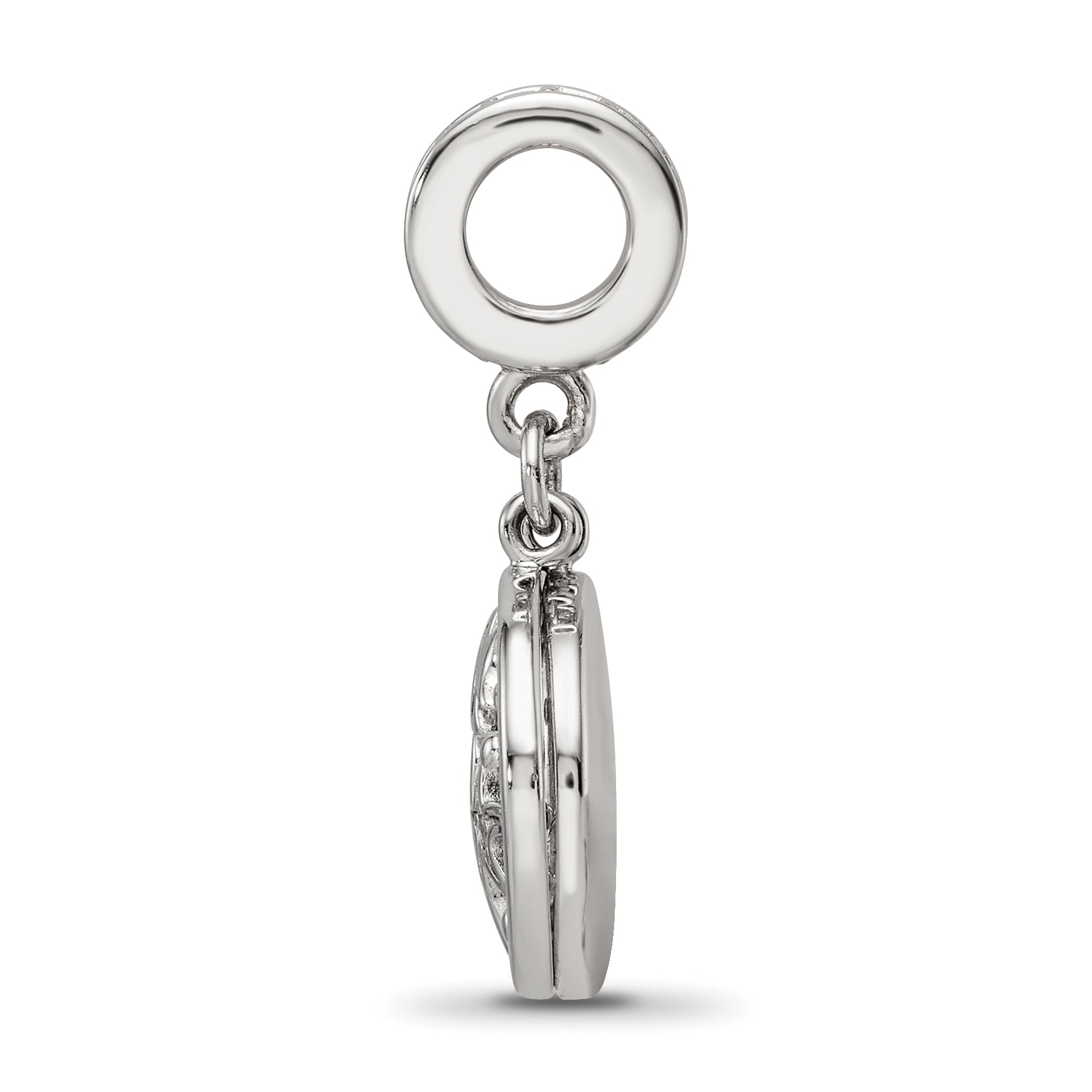 Sterling Silver Reflections Rhodium-plated Enamel CZ Sea Life Dangle Bead