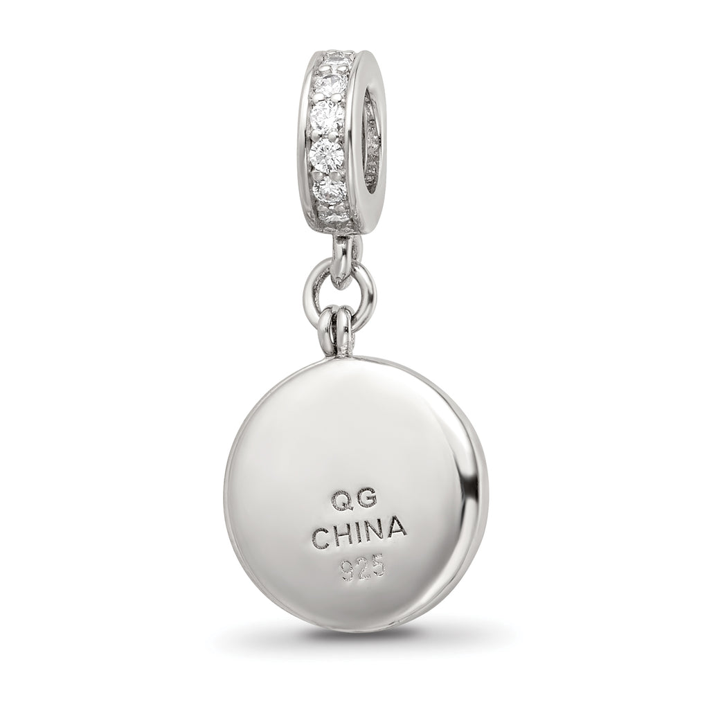 Sterling Silver Reflections Rhodium-plated Enamel CZ Sea Life Dangle Bead