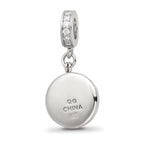 Sterling Silver Reflections Rhodium-plated Enamel CZ Sea Life Dangle Bead