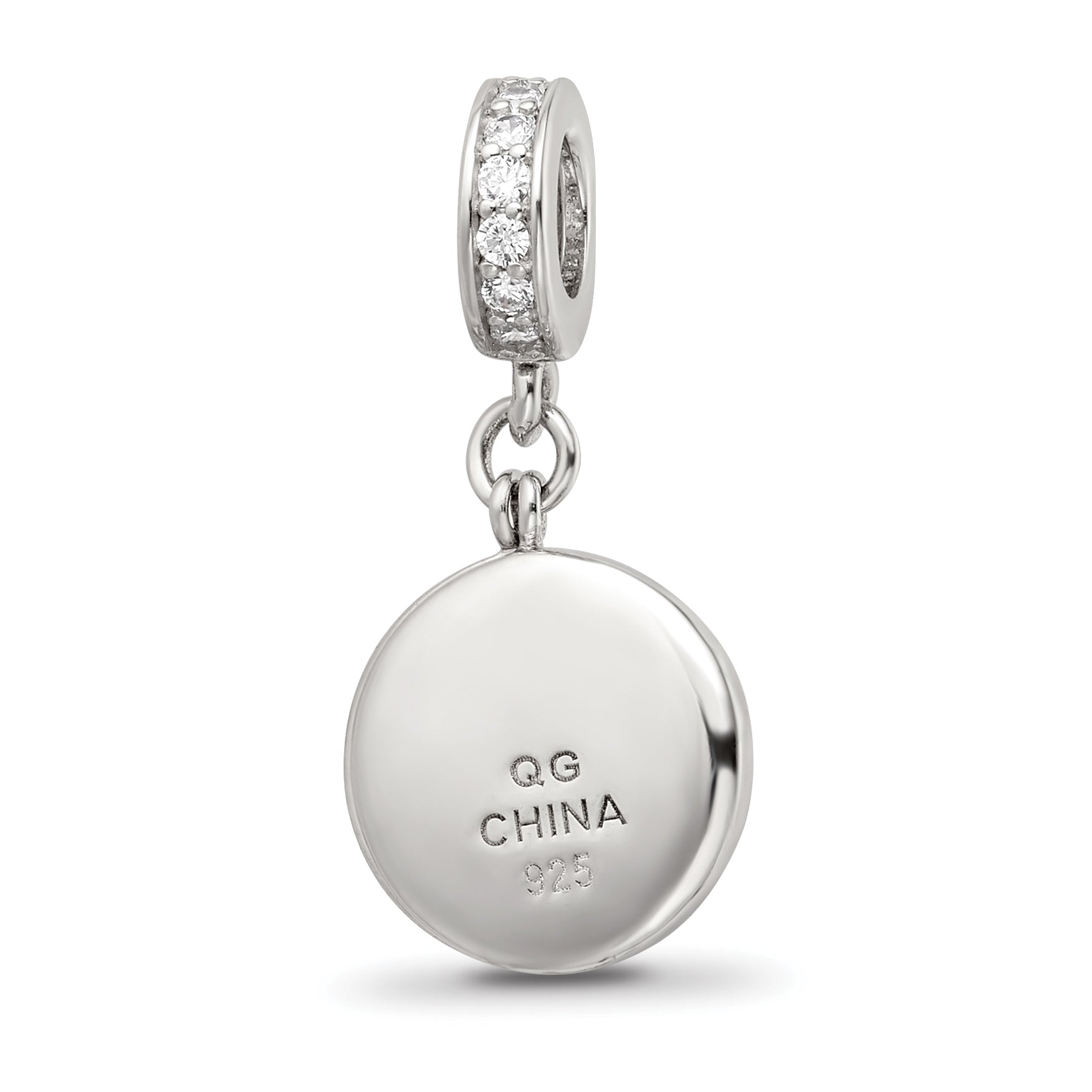 Sterling Silver Reflections Rhodium-plated Enamel CZ Sea Life Dangle Bead