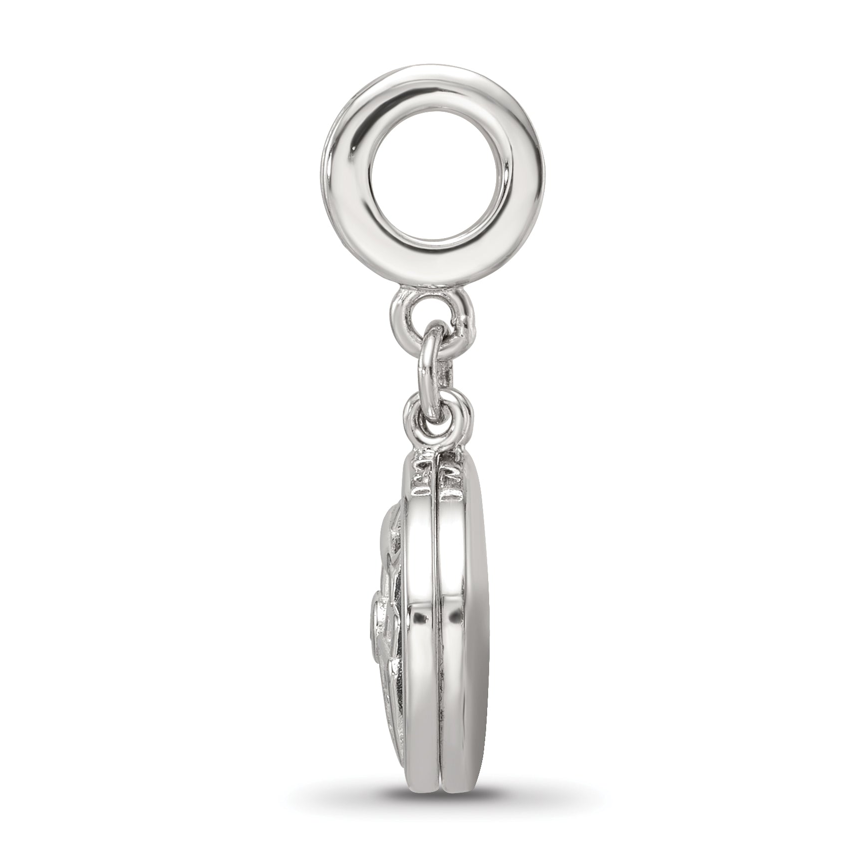 Sterling Silver Reflections Rhod-plated CZ Enamel Travel Dangle Bead Secondary image