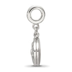 Sterling Silver Reflections Rhod-plated CZ Enamel Travel Dangle Bead
