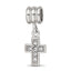 Sterling Silver Reflections Rhod-plated Crystals Cross Bead