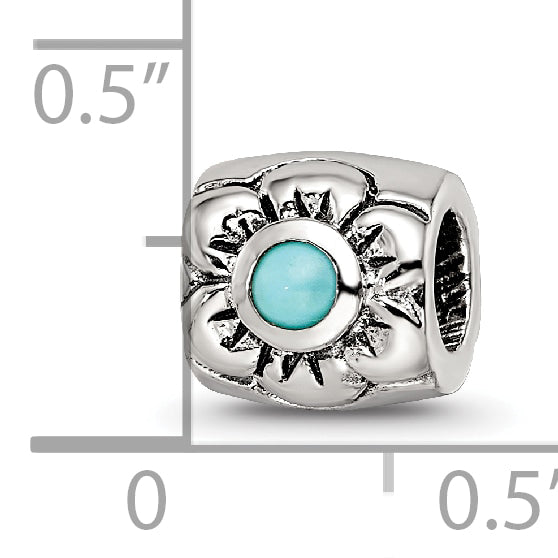 Sterling Silver Reflections Turquoise Bead