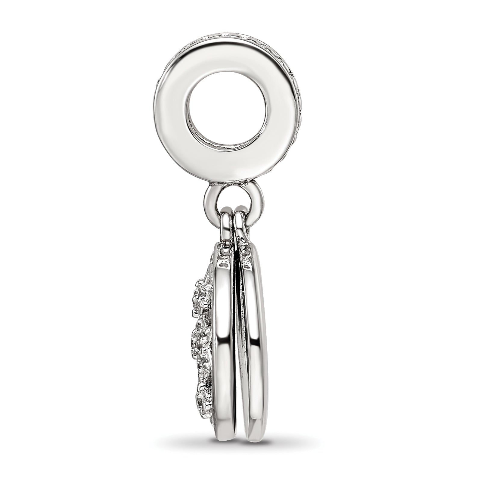 Sterling Silver Reflections Rhod-plated Enamel CZ Celestial Dangle Bead Secondary image