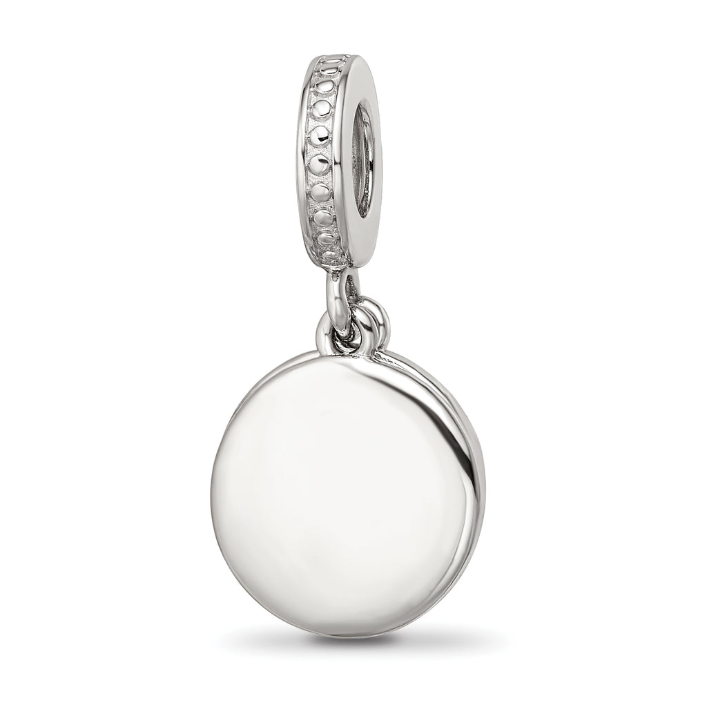 Sterling Silver Reflections Rhod-plated Enamel CZ Celestial Dangle Bead