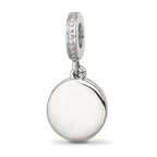 Sterling Silver Reflections Rhod-plated Enamel CZ Celestial Dangle Bead