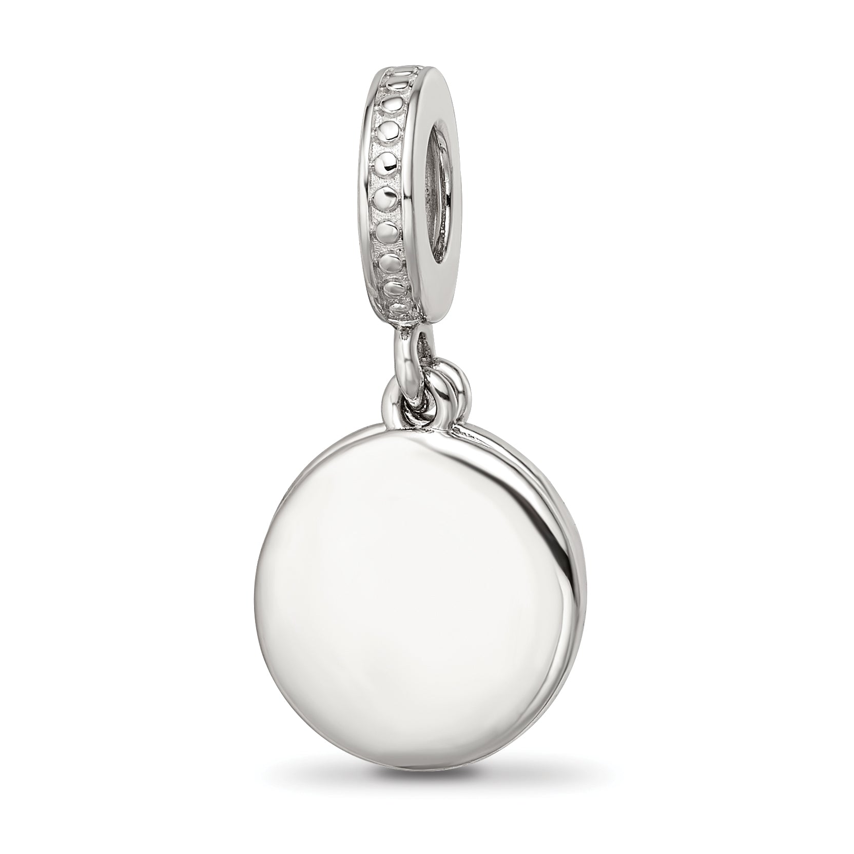 Sterling Silver Reflections Rhod-plated Enamel CZ Celestial Dangle Bead