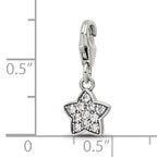 Sterling Silver Reflections Rhodium-plated CZ Star Click-On Bead