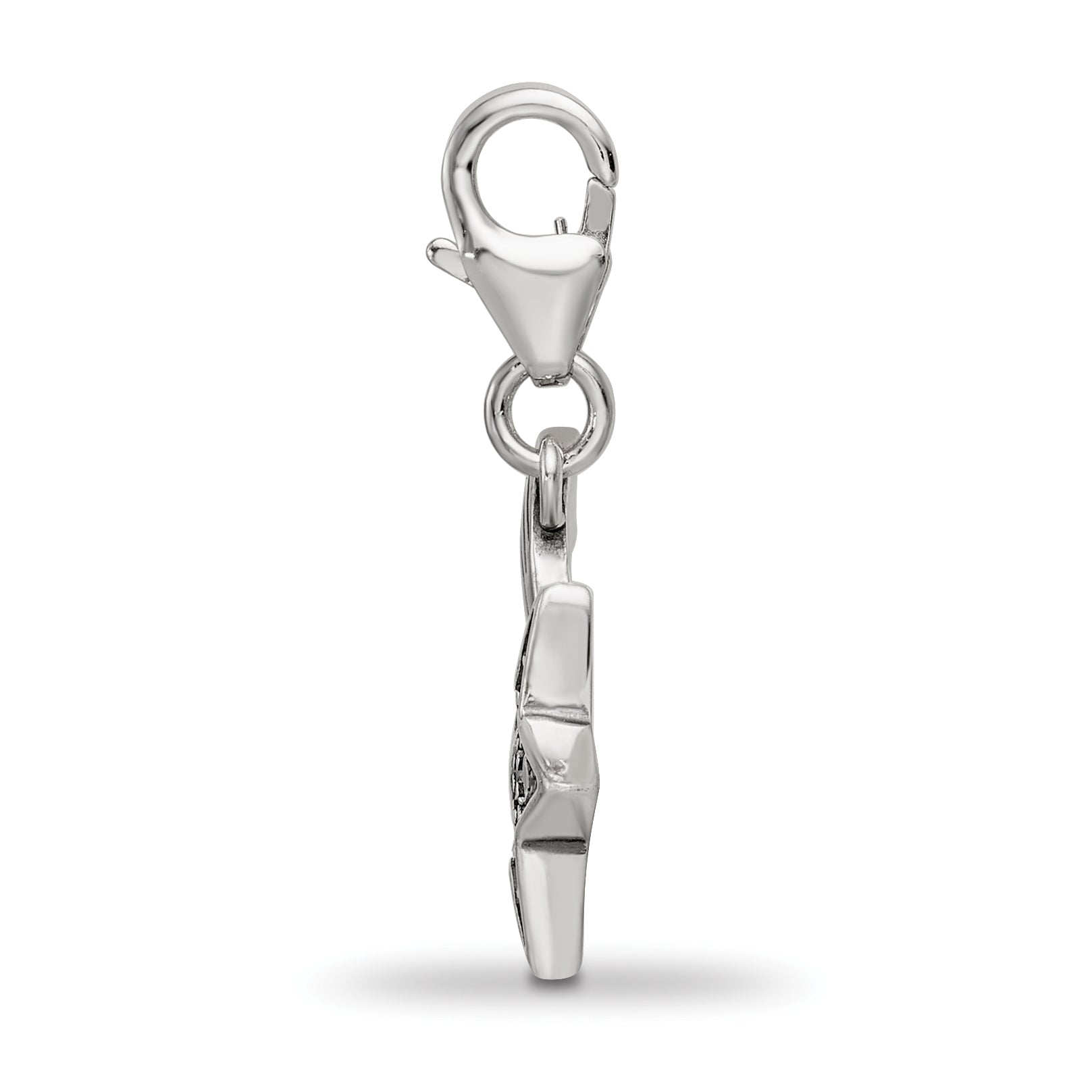 Sterling Silver Reflections Rhodium-plated CZ Shooting Star Click-On Bead Secondary image