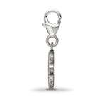 SS Reflections Rhod-plated CZ & Blue Spinel Hamsa/Chamseh Click-On Bead