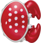 Sterling Silver Reflections Rhodium-plated Enamel Crab Bead