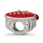 Sterling Silver Reflections Rhodium-plated Enamel Crab Bead