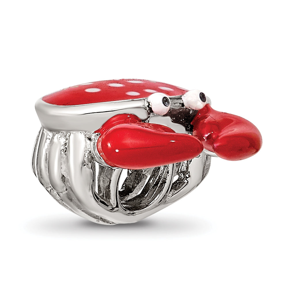 Sterling Silver Reflections Rhodium-plated Enamel Crab Bead Main image