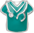Sterling Silver Reflections Crystals Enamel Nurse Scrubs Bead