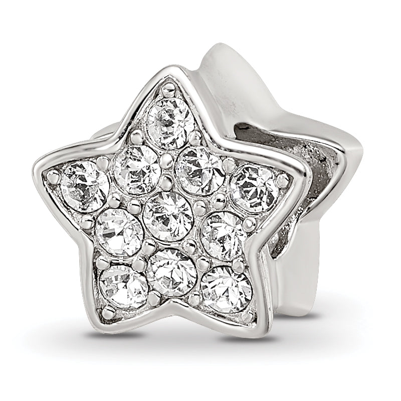 Sterling Silver Reflections Rhod-plated Crystals Star Bead Main image