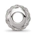 Sterling Silver Reflections Rhod-plated CZ Cut-Out Weaved Bead