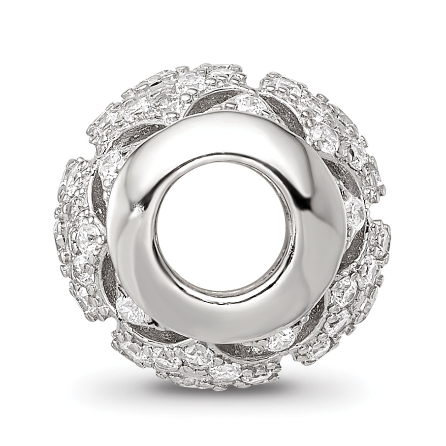 Sterling Silver Reflections Rhod-plated CZ Bead Secondary image