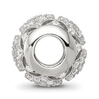 Sterling Silver Reflections Rhod-plated CZ Bead