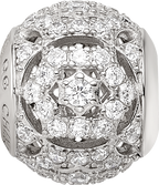 Sterling Silver Reflections Rhod-plated CZ Bead