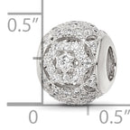 Sterling Silver Reflections Rhod-plated CZ Bead
