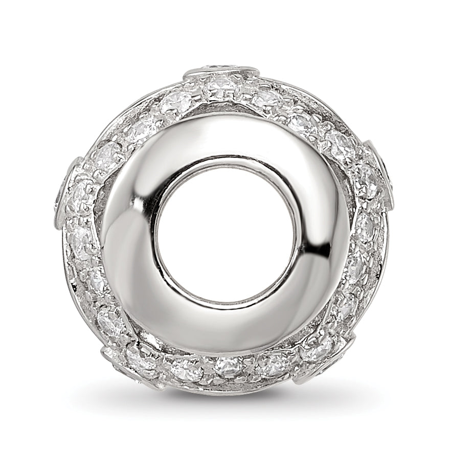 Sterling Silver Reflections Rhodium-plated CZ Bead Secondary image