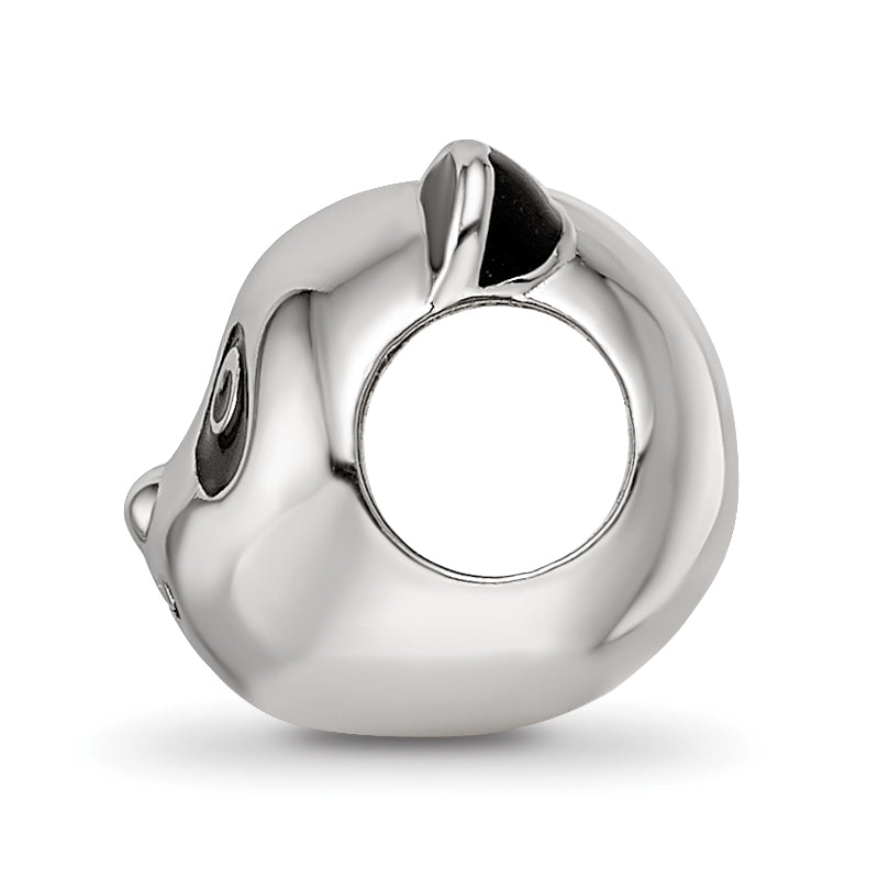 Sterling Silver Reflections Rhodium-plated Enamel Panda Bear Bead Secondary image
