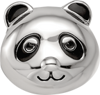 Sterling Silver Reflections Rhodium-plated Enamel Panda Bear Bead