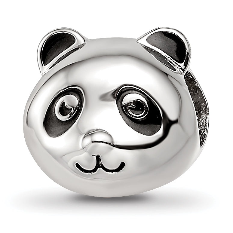 Sterling Silver Reflections Rhodium-plated Enamel Panda Bear Bead Main image