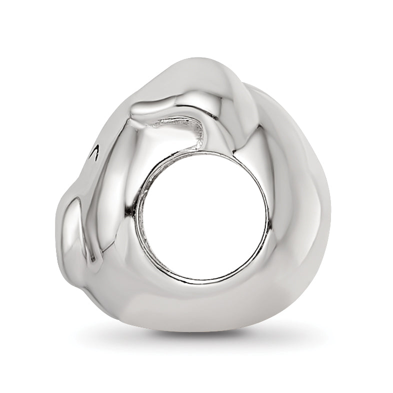 Sterling Silver Reflections Rhodium-plated Enamel Pig Bead Secondary image